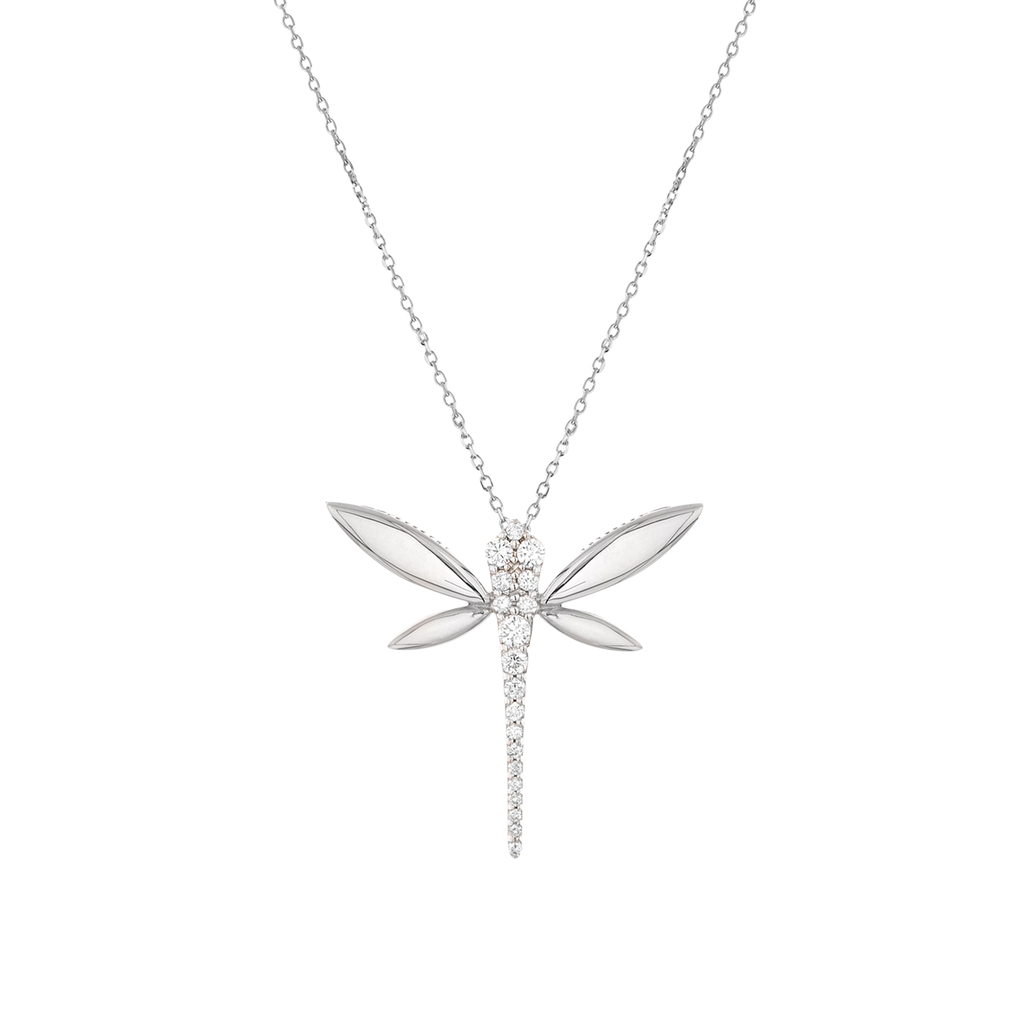 White gold hot sale dragonfly necklace