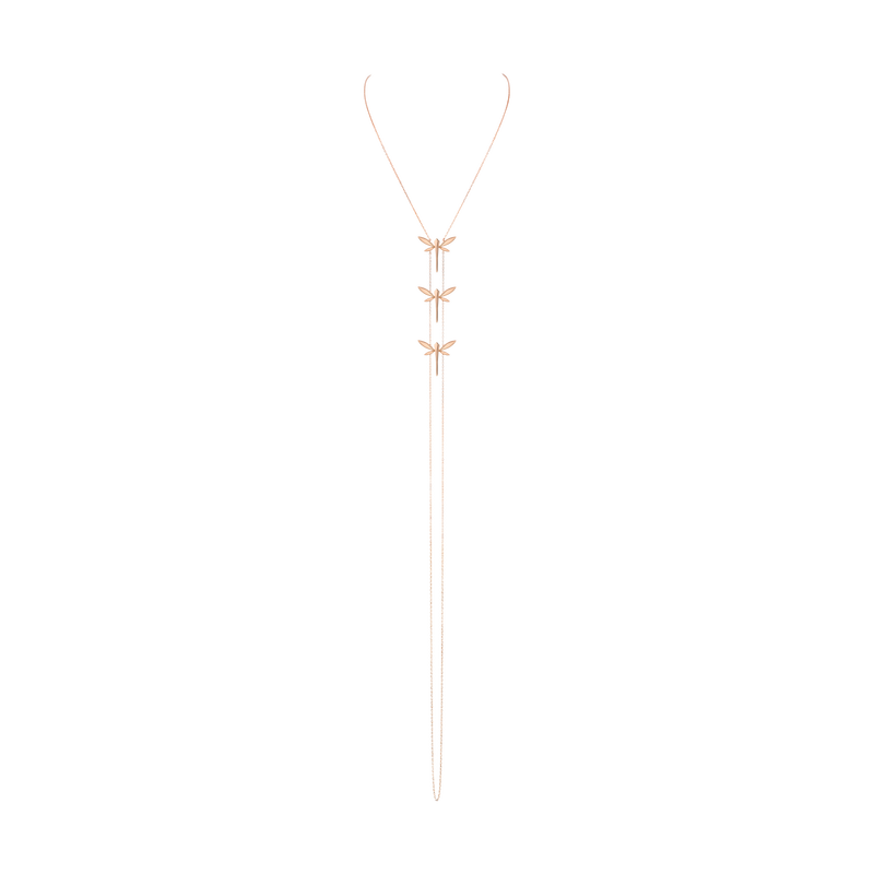 Long Three Dragonfly necklace