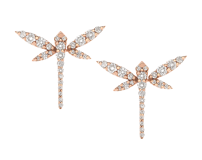 White gold 2025 dragonfly earrings
