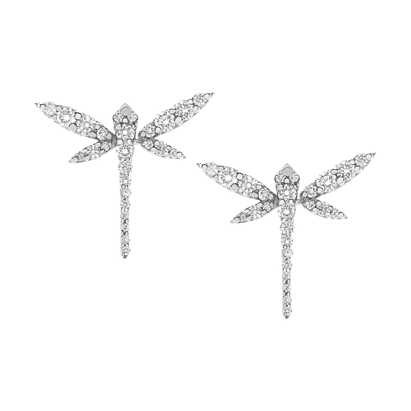 White gold dragonfly earrings deals