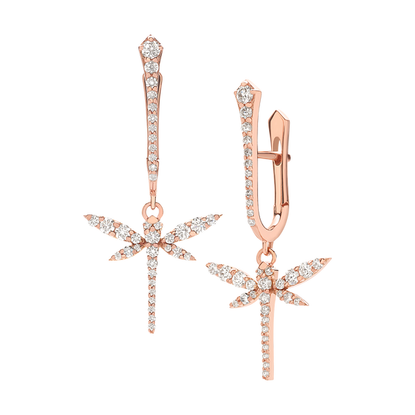 Rose gold sales dragonfly earrings