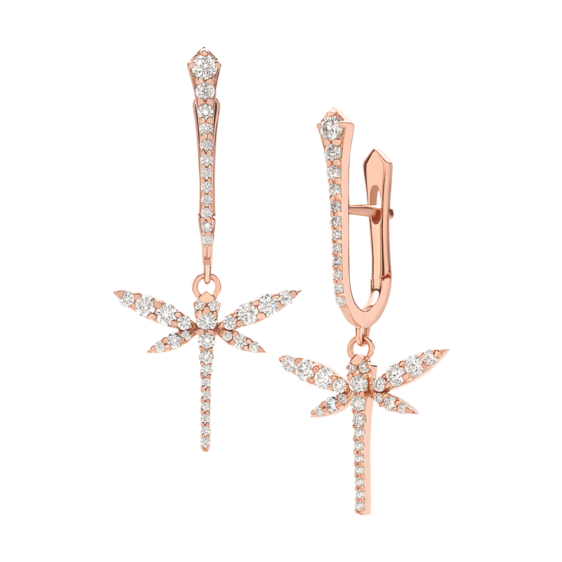 Mini Dragonfly drop earrings