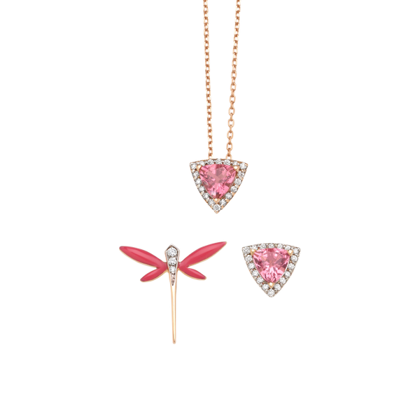 Micro Cosmos Pink Tourmaline 3-set