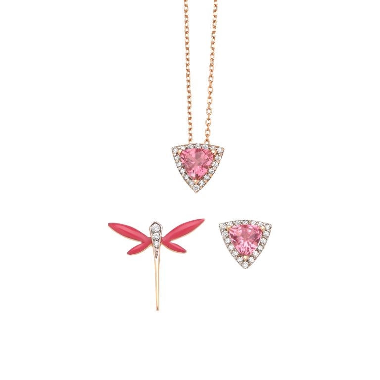 Micro Cosmos Pink Tourmaline 3-set