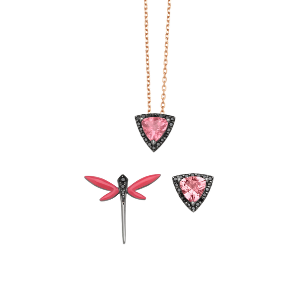 Micro Cosmos Pink Tourmaline 3-set